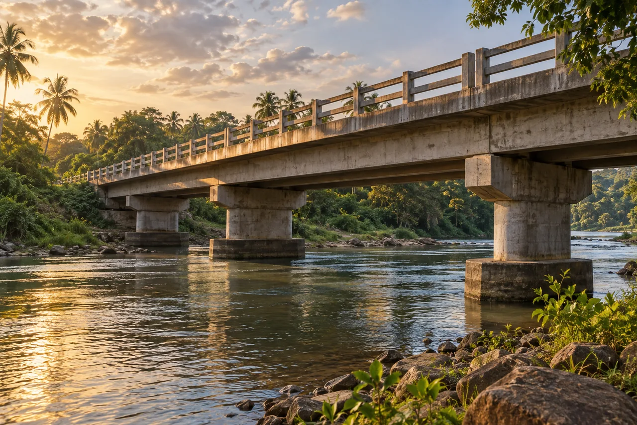 Illustrative bridge construction in a Sri Lankan setting