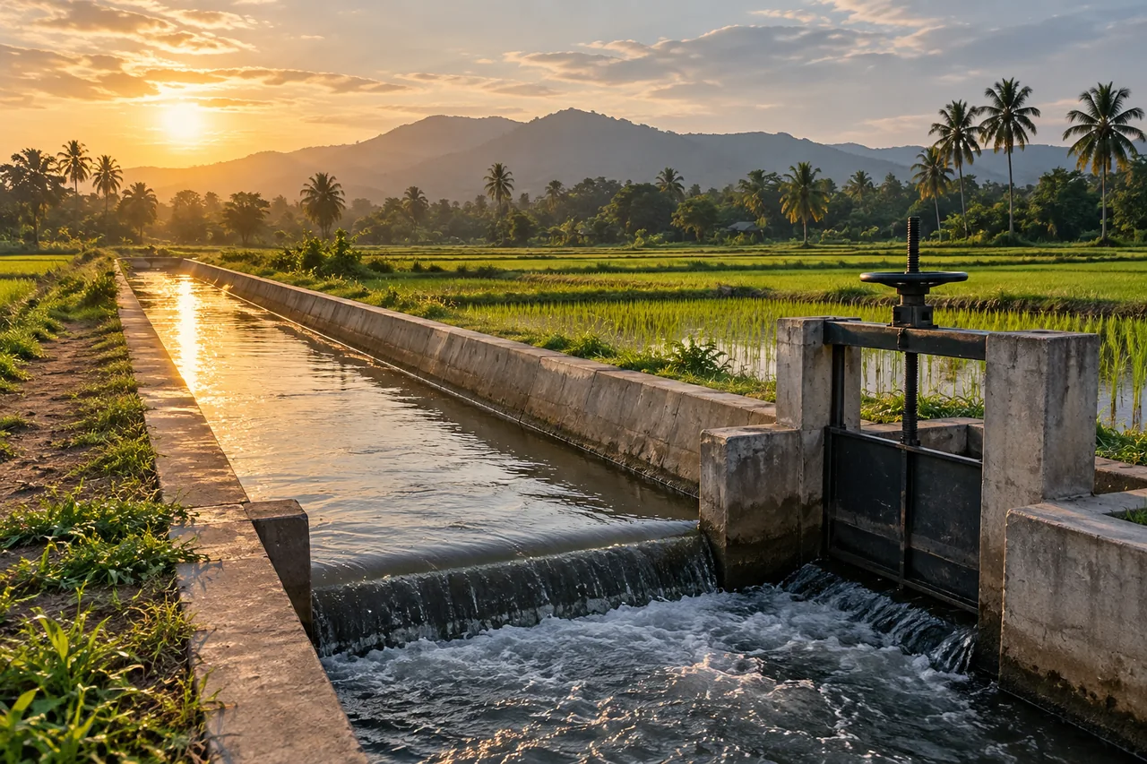 Illustrative irrigation & drainage canals in a Sri Lankan setting